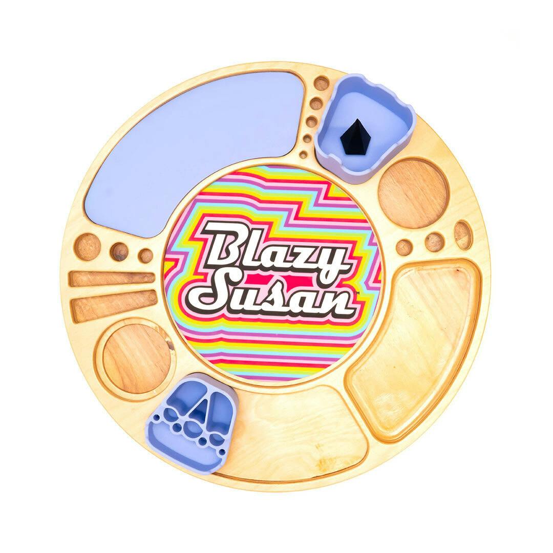 Blazy Susan Spinning Rolling Tray Birch