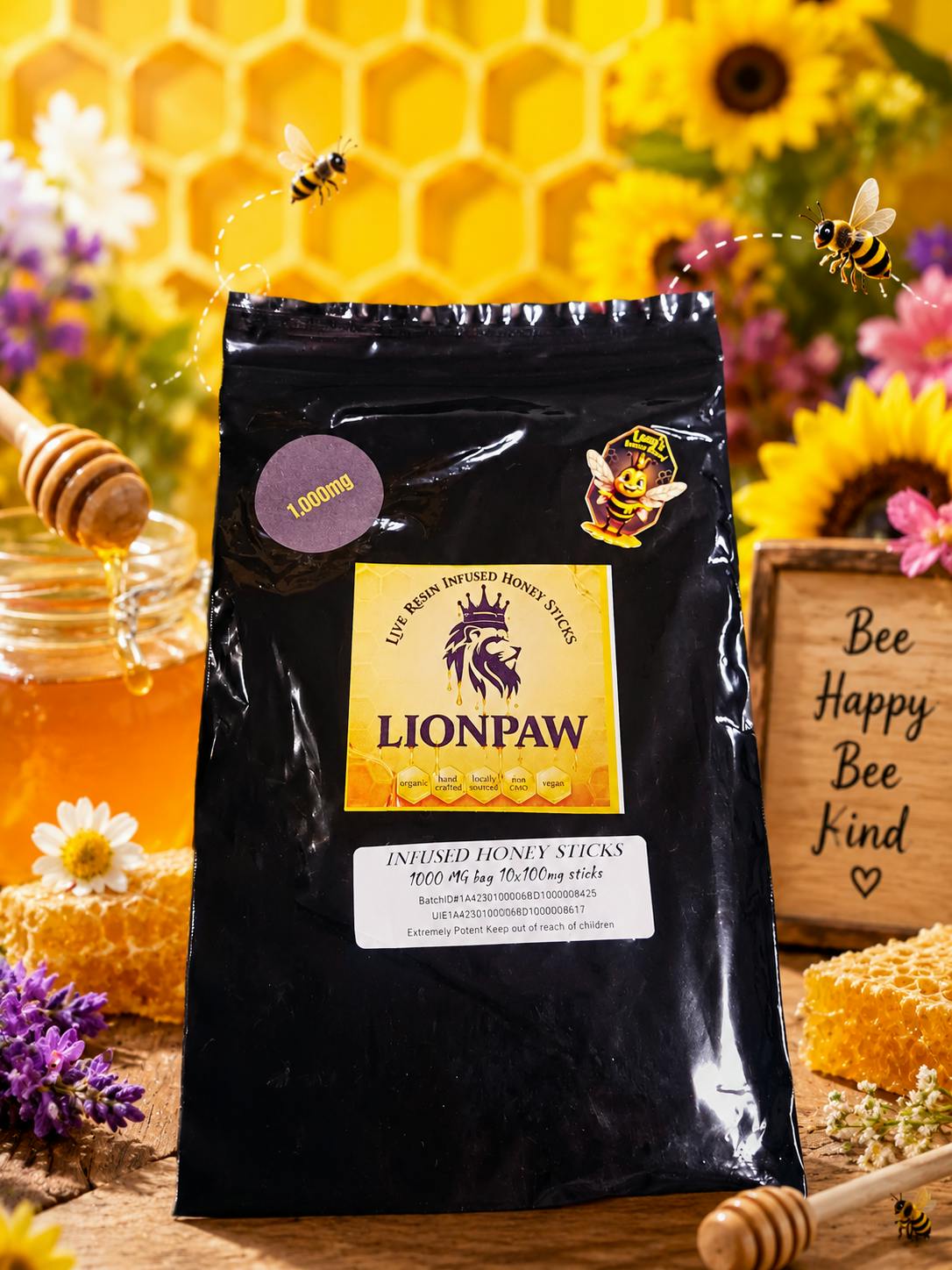 Lions Paw | Honey Sticks | 1000mg