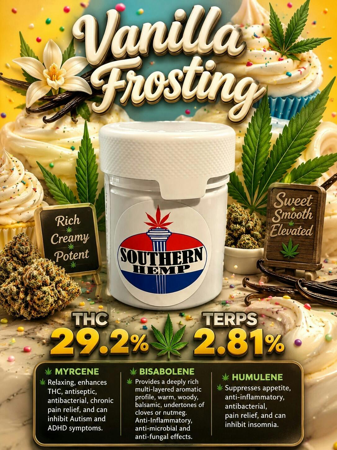 Southern Hemp Vanilla Frosting