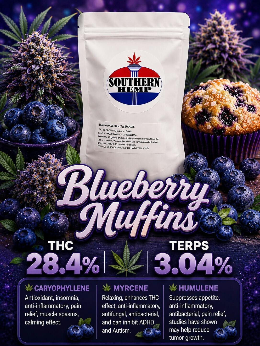 Southern Hemp | Blueberry Muffins | 7g