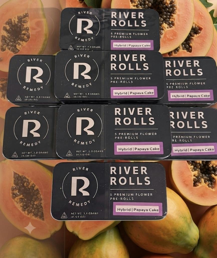 River Rolls | Papaya Cake Pre-Rolls | 5pk .7g at House of Buds