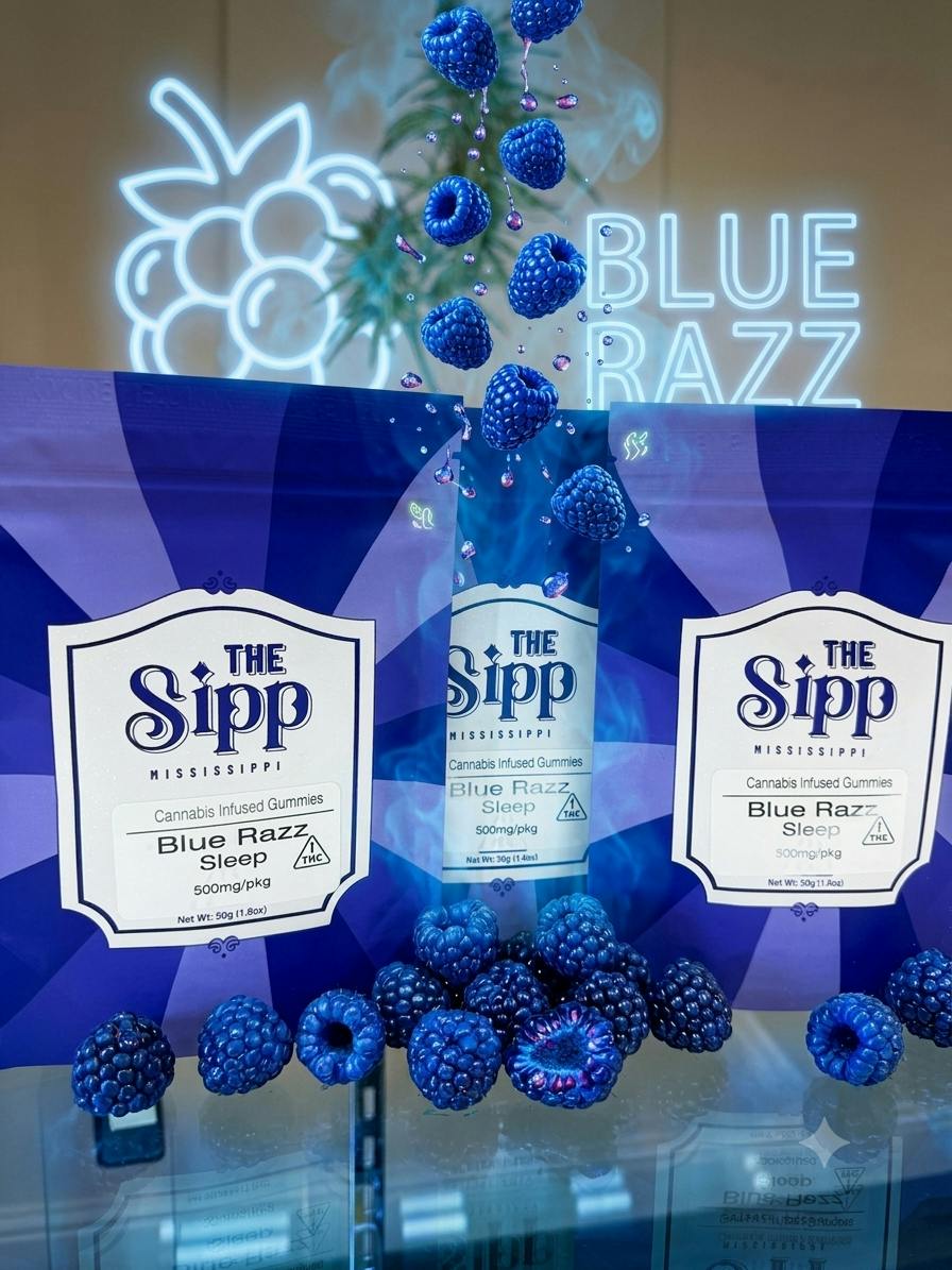 The Sipp | Blue Razz Sleep Gummies | 500mg
