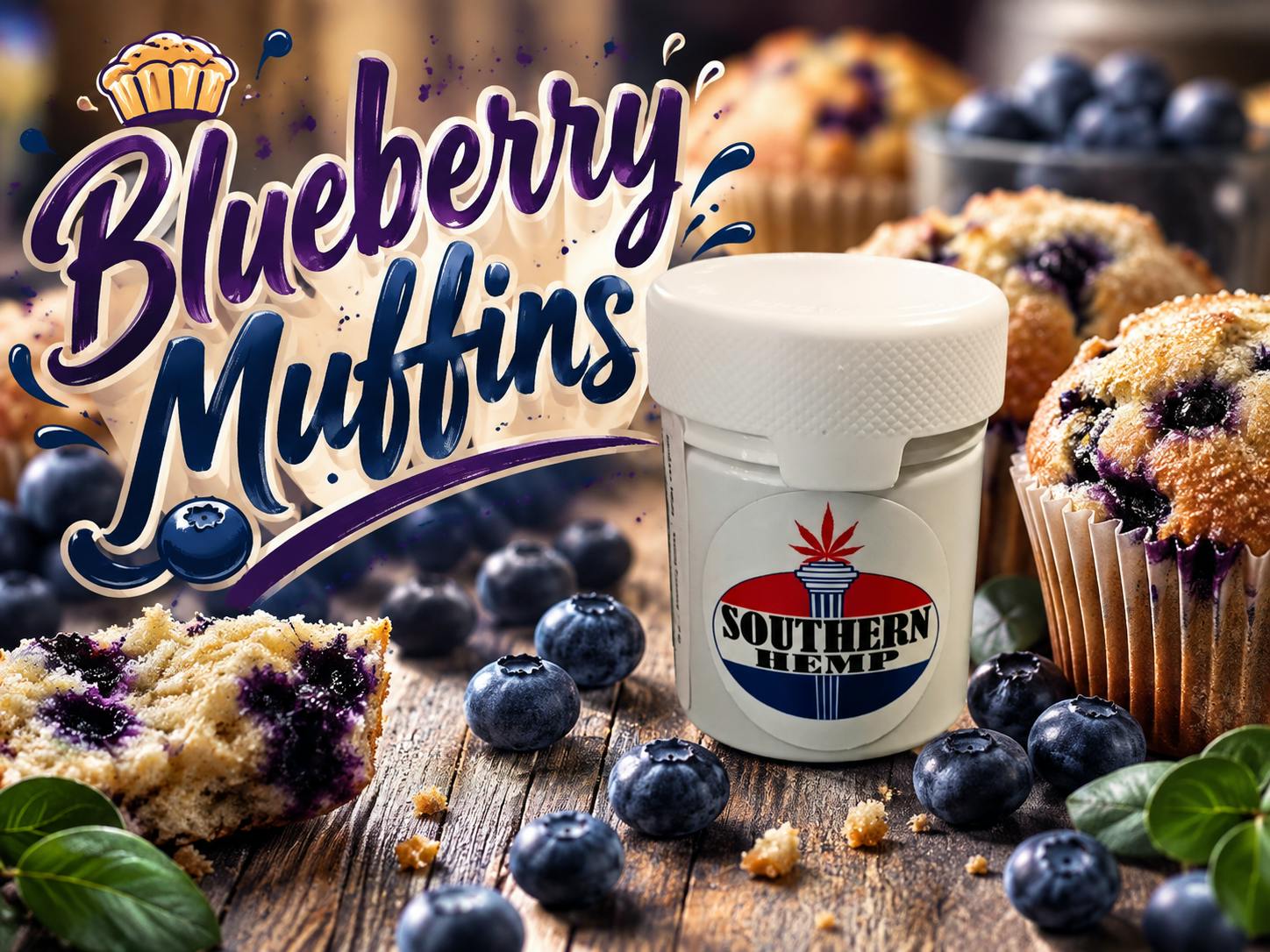 Southern Hemp Blueberry Muffins