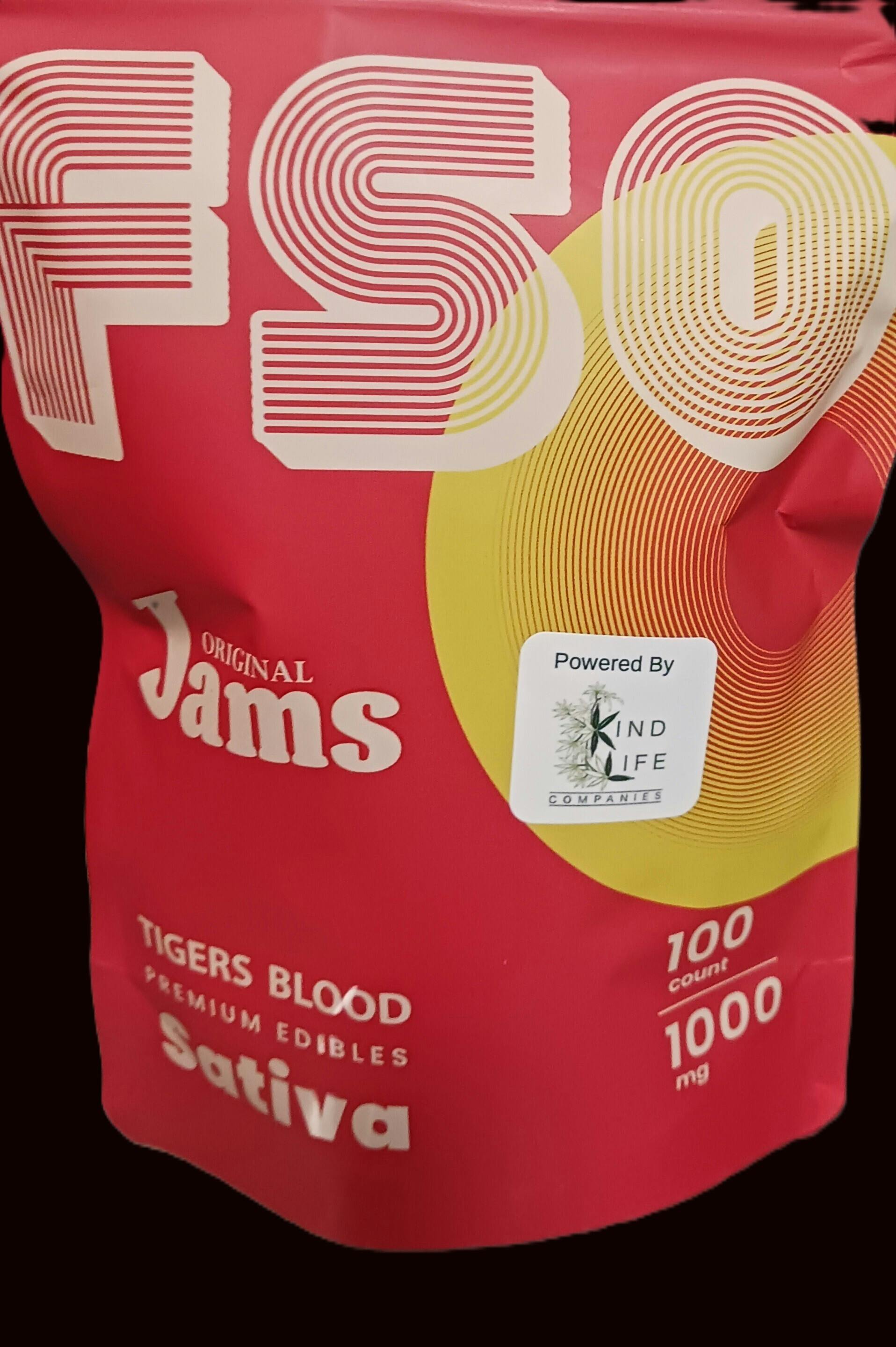 Jams | FSO Tigers Blood Gummies | 1000mg | 10mg ea