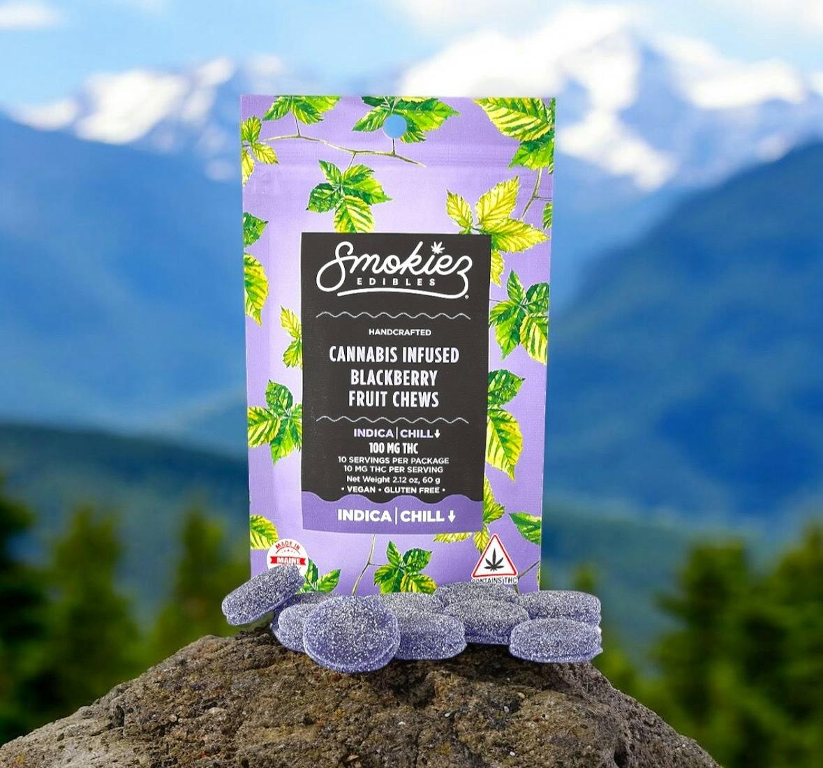 Blackberry Fruit Chews | 100mg | 10ct | 10mg/ea by Smokiez Edibles
