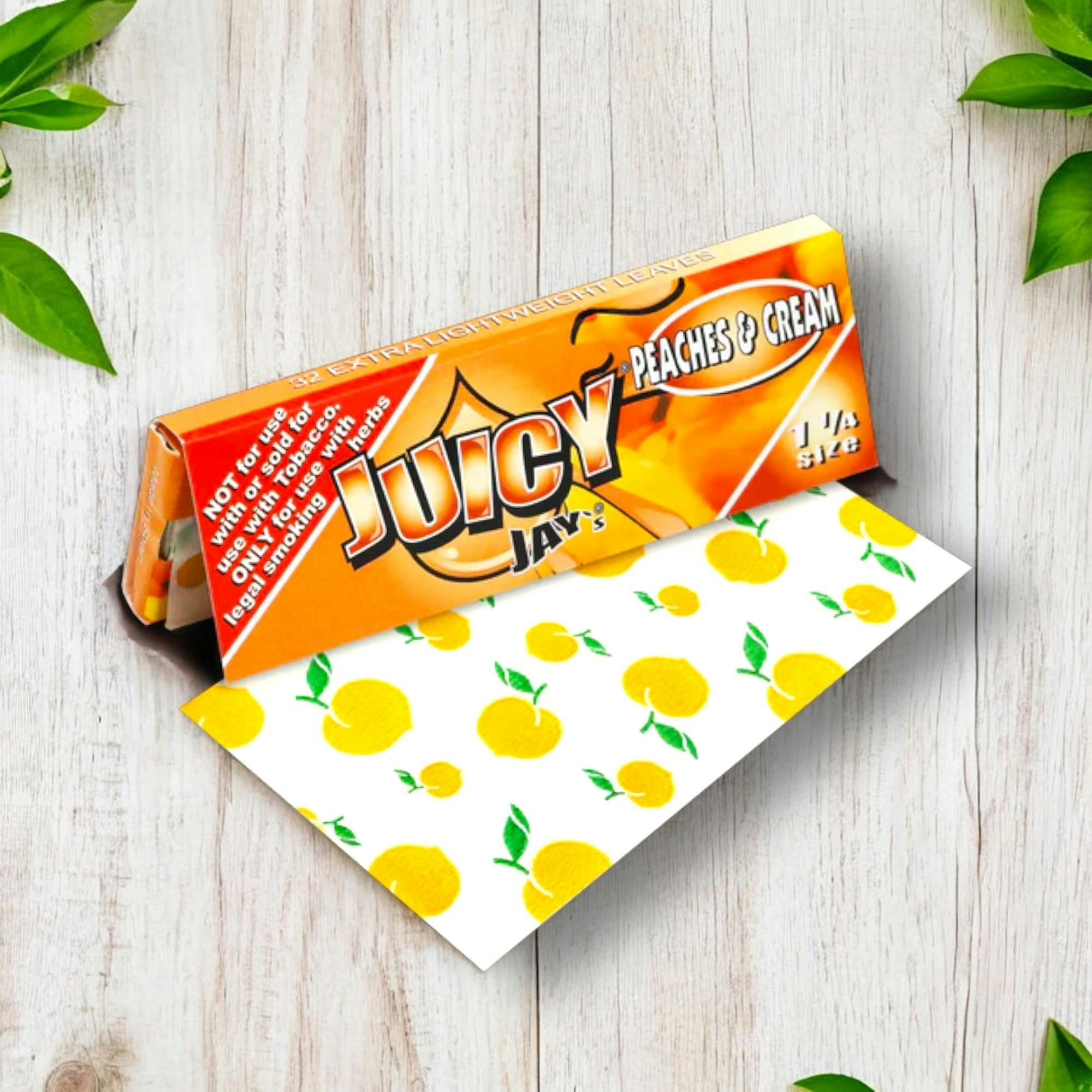 Juicy Jay's Flavored Rolling Papers - Peaches & Cream (1¼" or 79mm) | Acces by Juicy Jay's