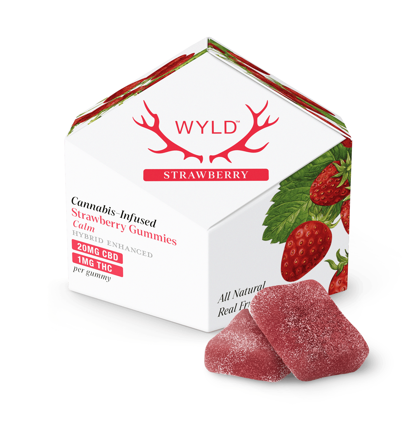 Wyld: Strawberry 20:1 CBD + Hybrid Enhanced Gummies - 10mg - 10ct - 1g/ea