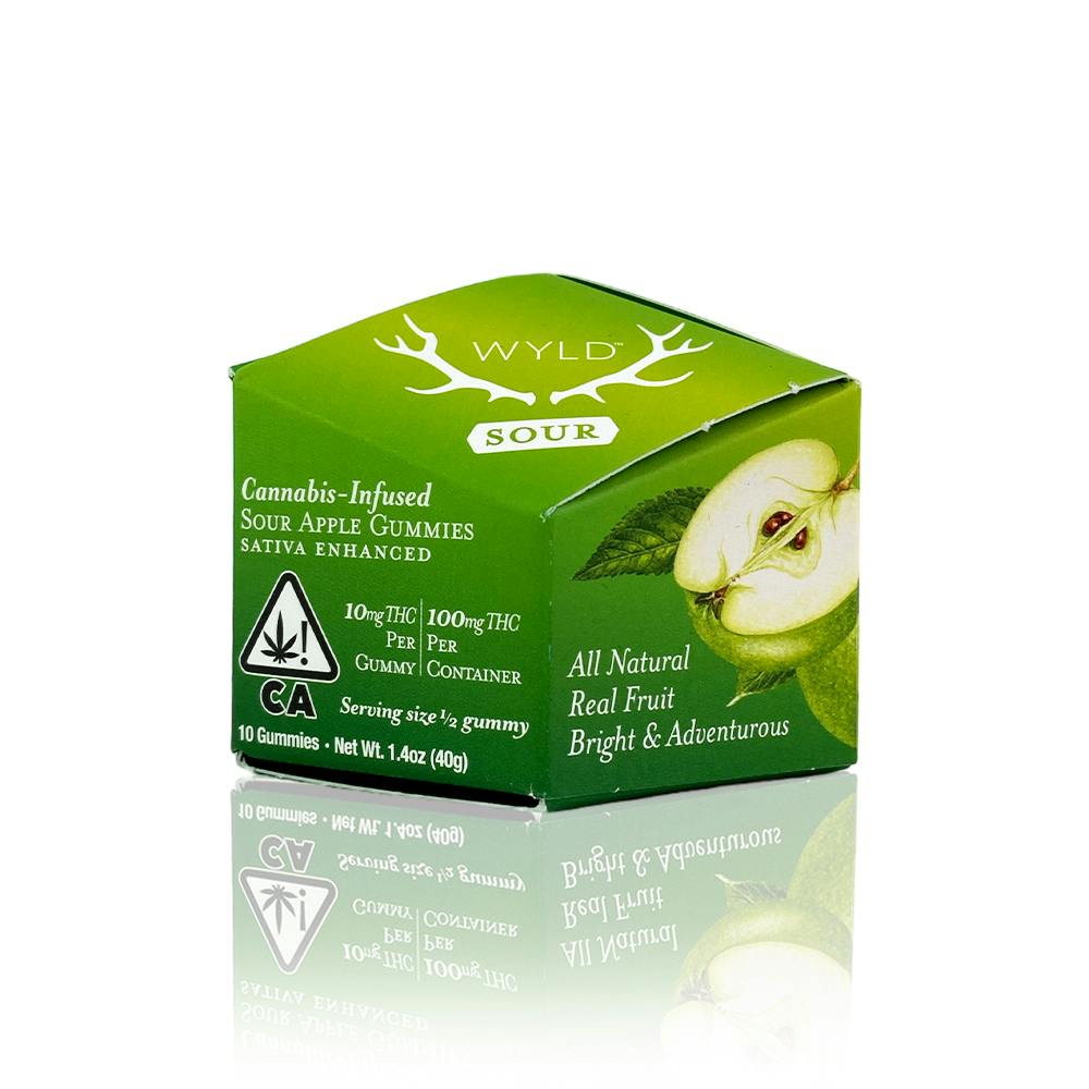Sour Apple Sativa Enhanced Gummies | 100mg | 10ct | 10mg/ea
