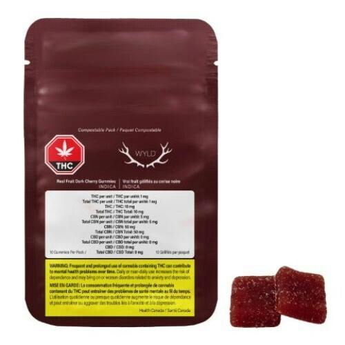 Dark Cherry 5:1 CBN:THC Indica Enhanced Gummies | 50mg | 10ct | 5mg/ea