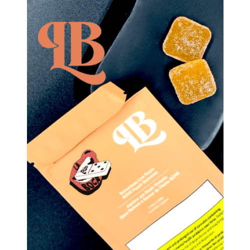 Solventless Live Rosin SOUR Peach Gummies, 2pc