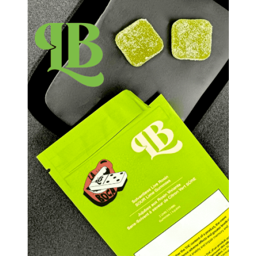 Solventless Live Rosin SOUR Lime Gummies, | Gummies | 2pk | 5mg/ea
