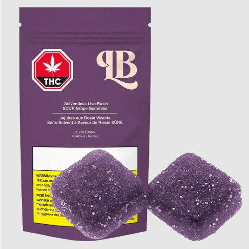 La Boca - Solventless Live Rosin SOUR Grape Gummies - | Gummies | 2pk | 10%