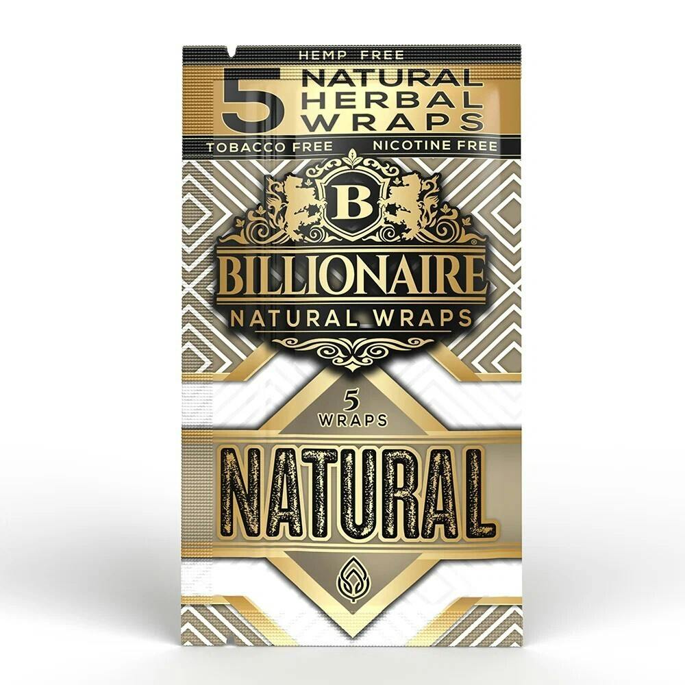 BILLIONAIRE | NATURAL WRAPS - 5 PACK | TOBACCO FREE