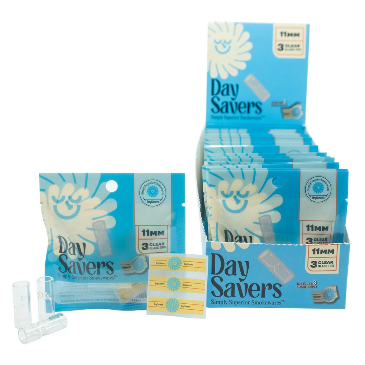 DaySavers - 20pk 11mm Glass Filter Tips - 3ct | Accessories at Apothecarium Green Medical Cannabis Dispensary