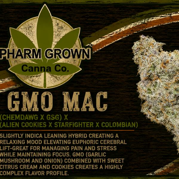PHARM GROWN | GMO MAC | 28G | INDICA HYBRID