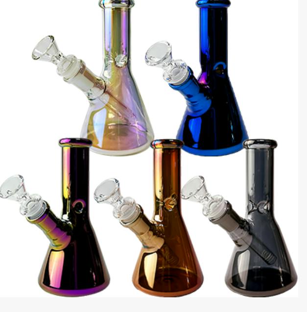 6.5" ELECTROPLATED BEAKER BONG W/ FLOWER BOWL