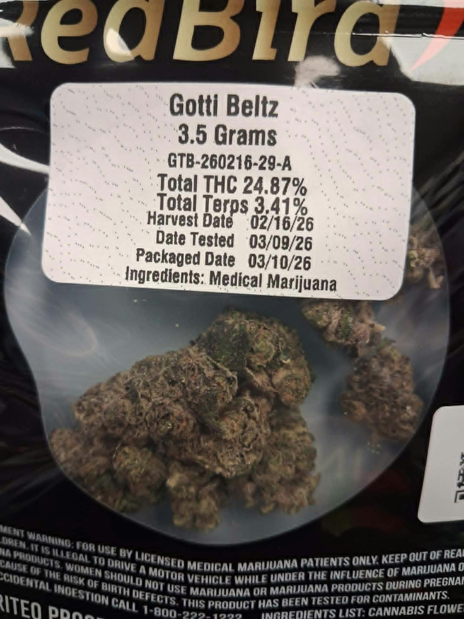 REDBIRD-Gotti Beltz - 3.5g - Flower A by RED BIRD