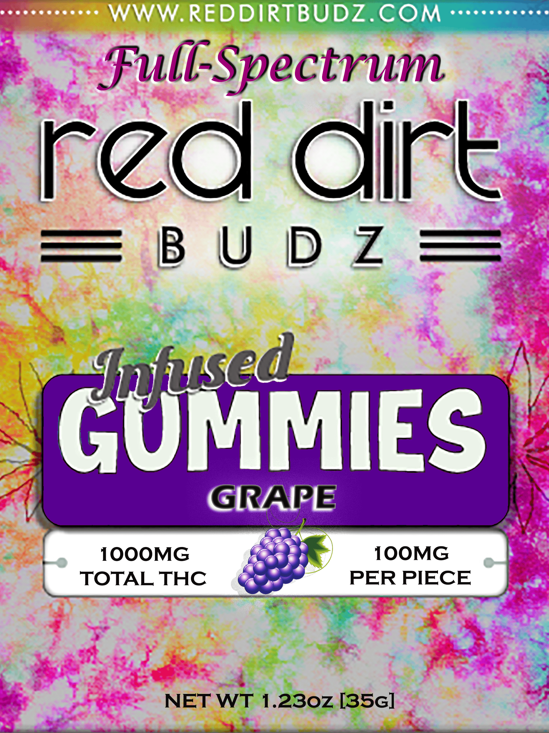RED DIRT BUDZ GRAPE (1000MG) GUMMIES (FULL SPECTRUM)