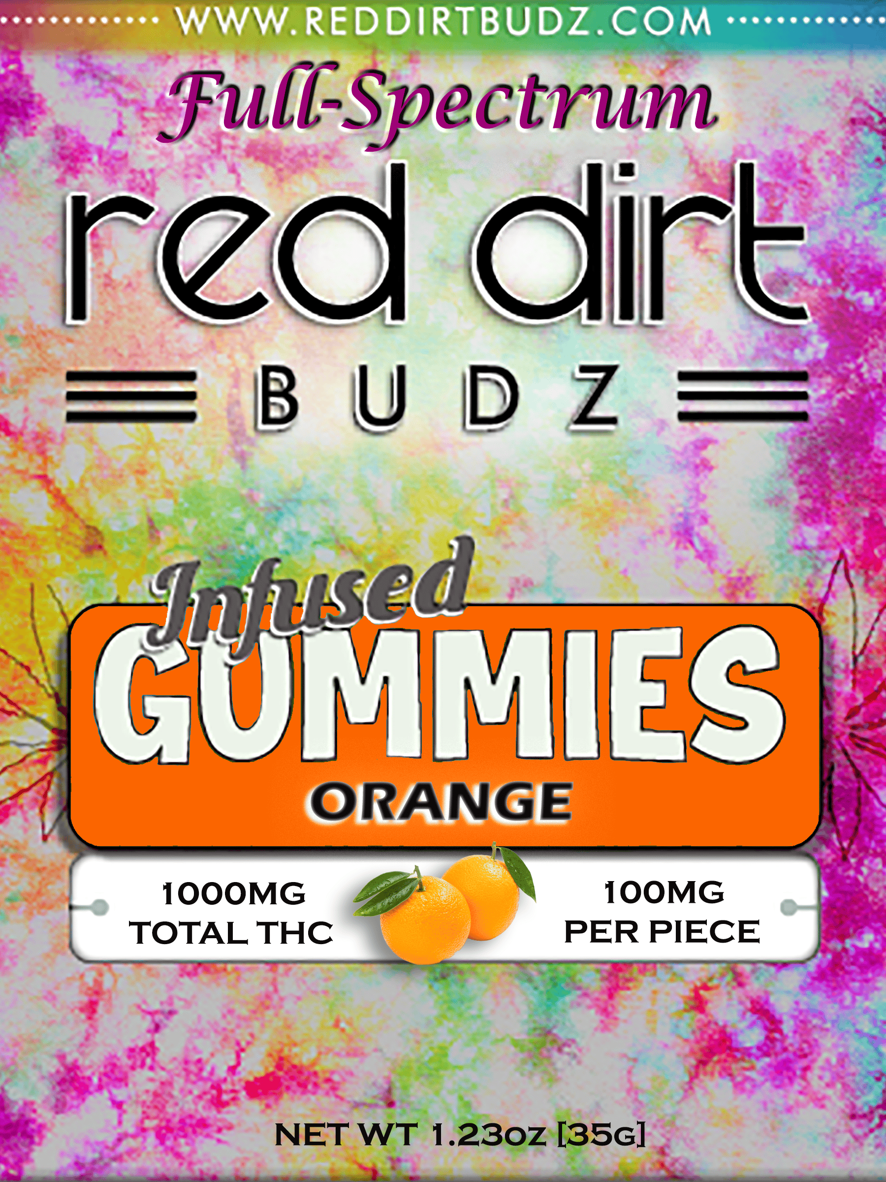 RED DIRT BUDZ ORANGE (1000MG) GUMMIES (FULL SPECTRUM)