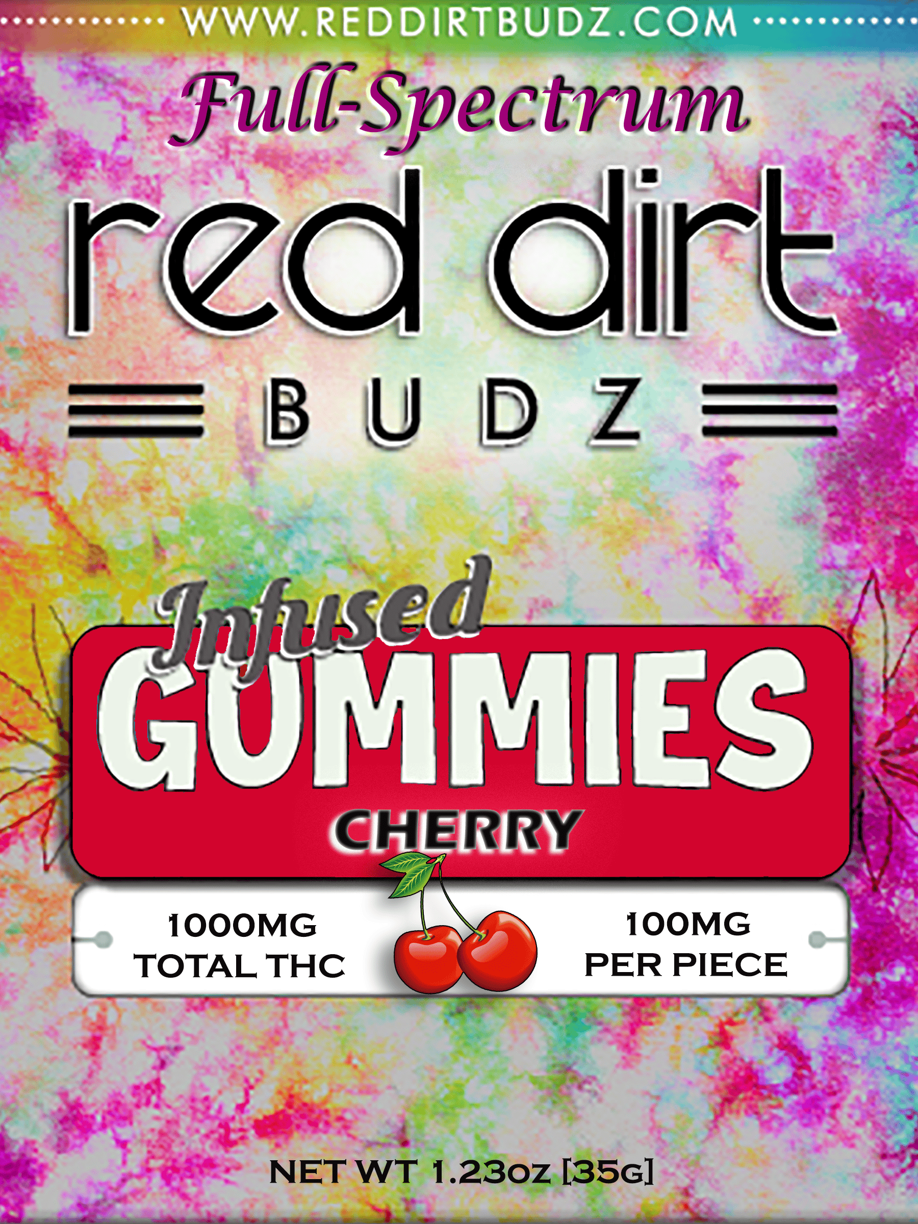 RED DIRT BUDZ CHERRY (1000MG) GUMMIES (FULL SPECTRUM)