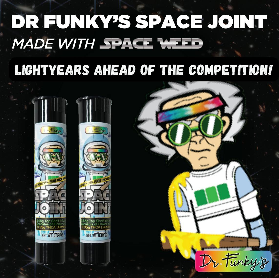 DR. FUNKY'S SPACE JOINT BAKED GRAPE ESCAPE (1G) INFUSED PRE-ROLL (INDICA)