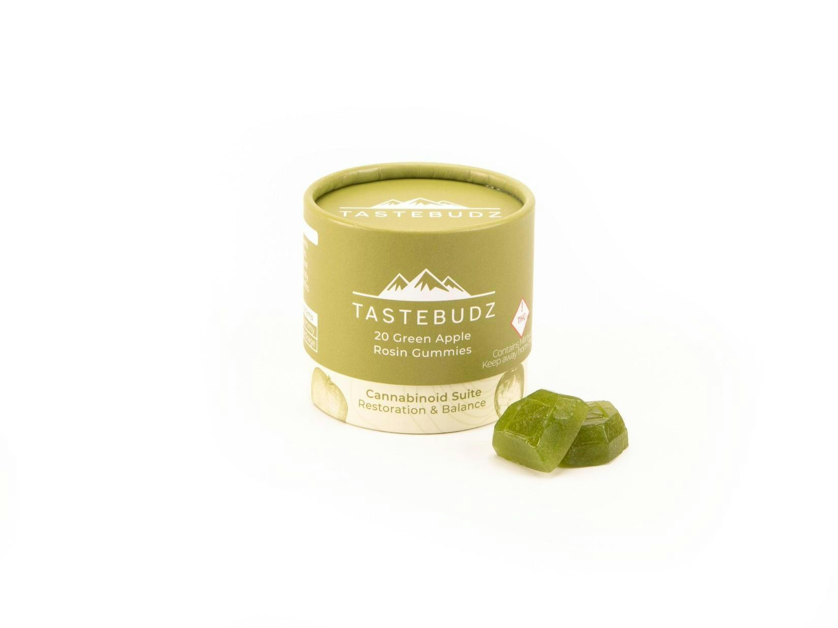 Tastebudz - Green Apple Solventless Gummies 1:1:.5 CBC - CBG - THC