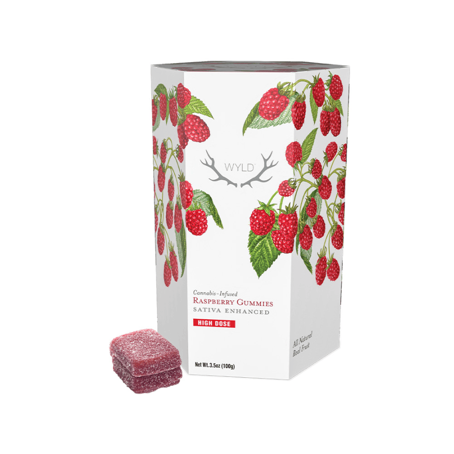 HIGH DOSE | Raspberry Sativa Enhanced Gummies | 1000mg | 20ct | 50mg/ea by WYLD