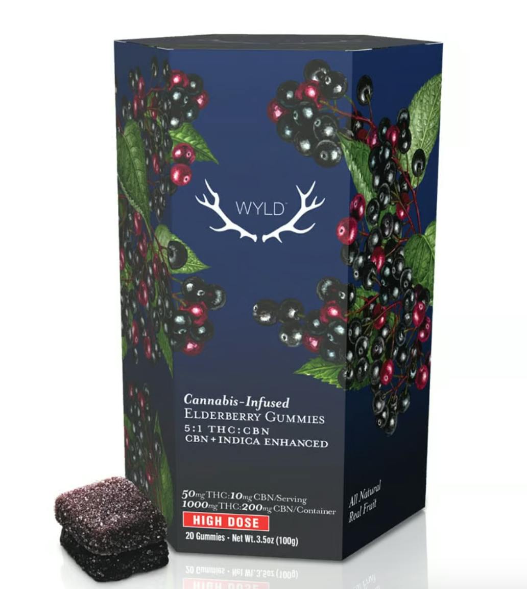 Elderberry 5:1 CBN + Indica Enhanced Gummies | 1000mg | 20ct | 50mg/ea by WYLD