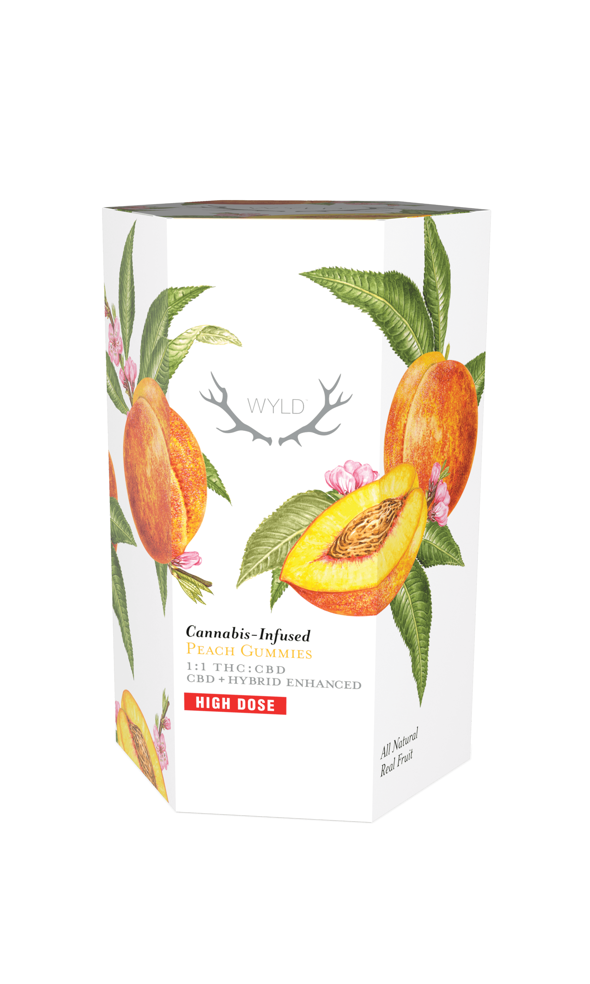 WYLD | Peach 1:1 CBD + Hybrid Enhanced Gummies | 1000mg | 20ct | 50mg/ea by WYLD