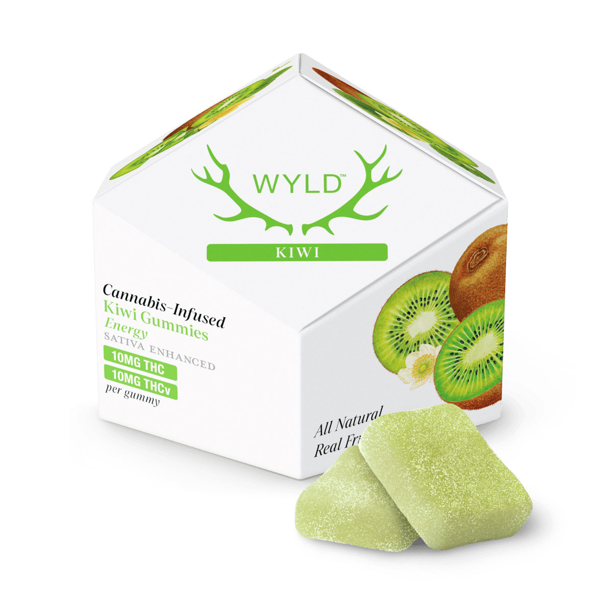 WYLD – 🥝✨ – 1:1 Kiwi | THC:THCv Gummies (REC)