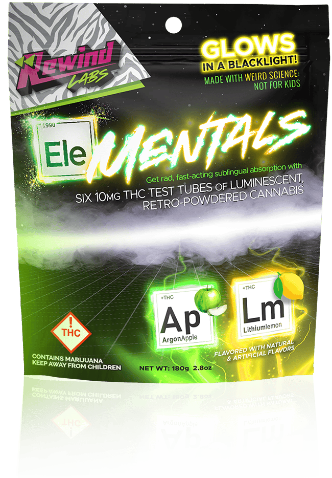 eleMentals Rewind Labs THC Powder – ⚡🍋🍎 Lithium Lemon & Argon Apple (REC)