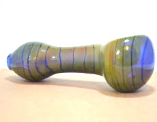 Shiny Blue & Green Tye Dye Spoon Pipe