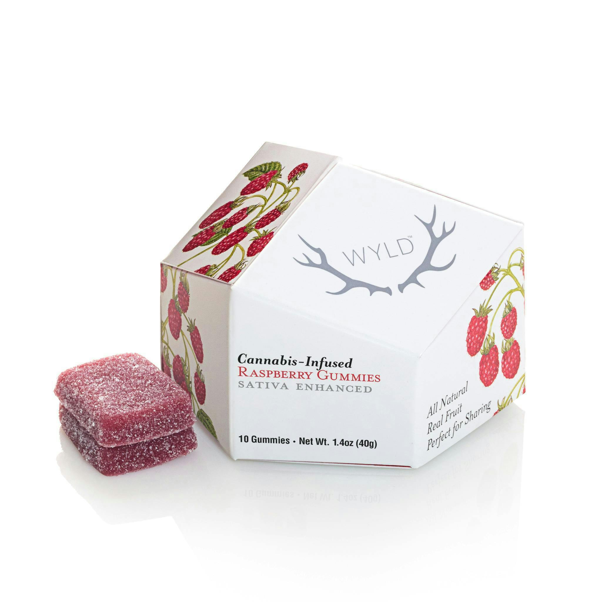 Raspberry Sativa Enhanced Gummies | 100mg | 10ct | 10mg/ea by WYLD