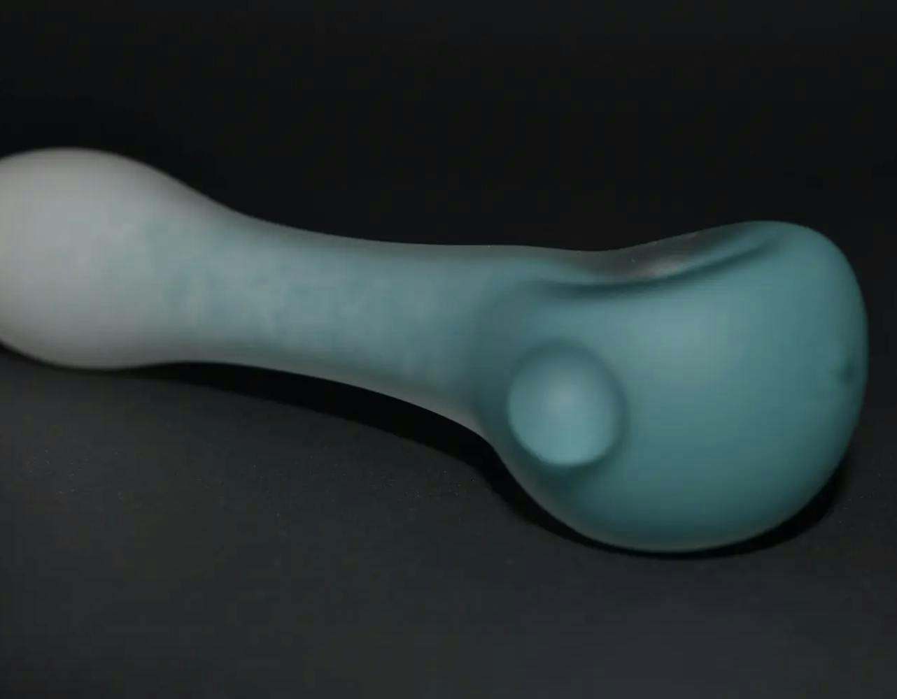 Matte Blue & White Spoon Pipe
