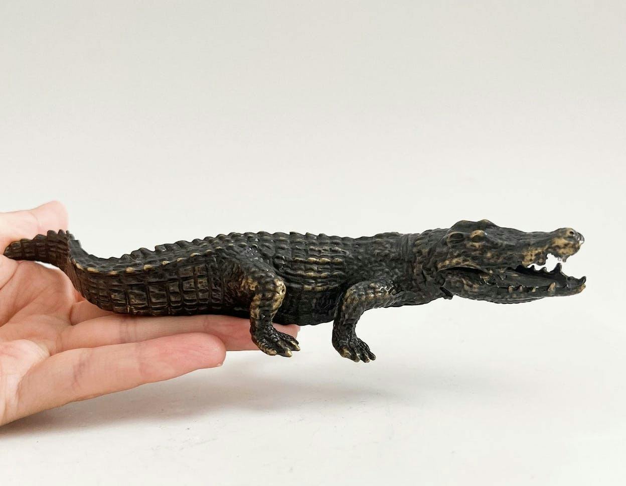 Bronze Crocodile Statue