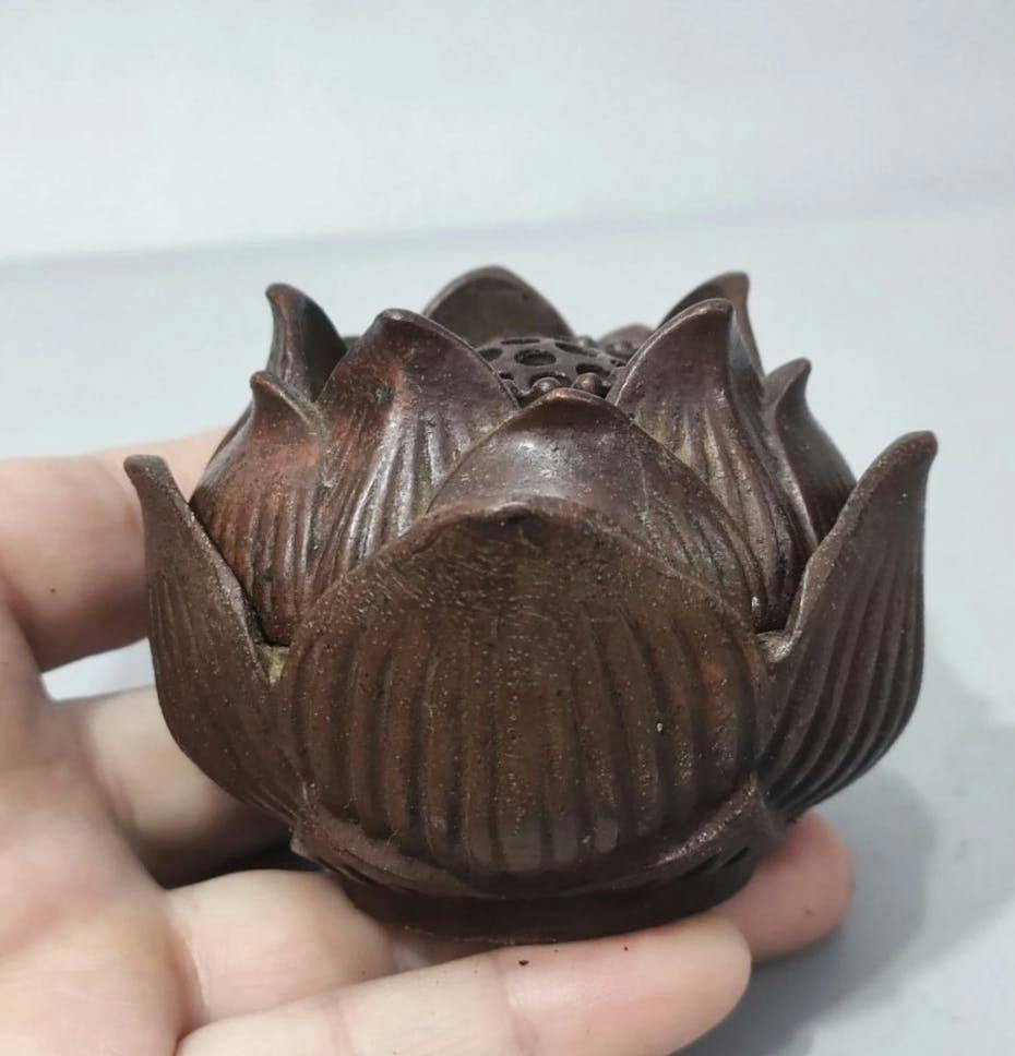 Copper Lotus Incense Burner