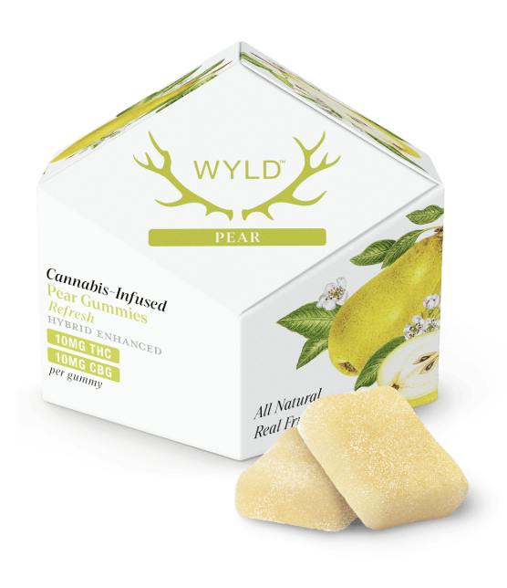 Pear 1:1 THC:CBG Hybrid Enhanced Gummies | 100mg | 10ct | 10mg/ea by WYLD