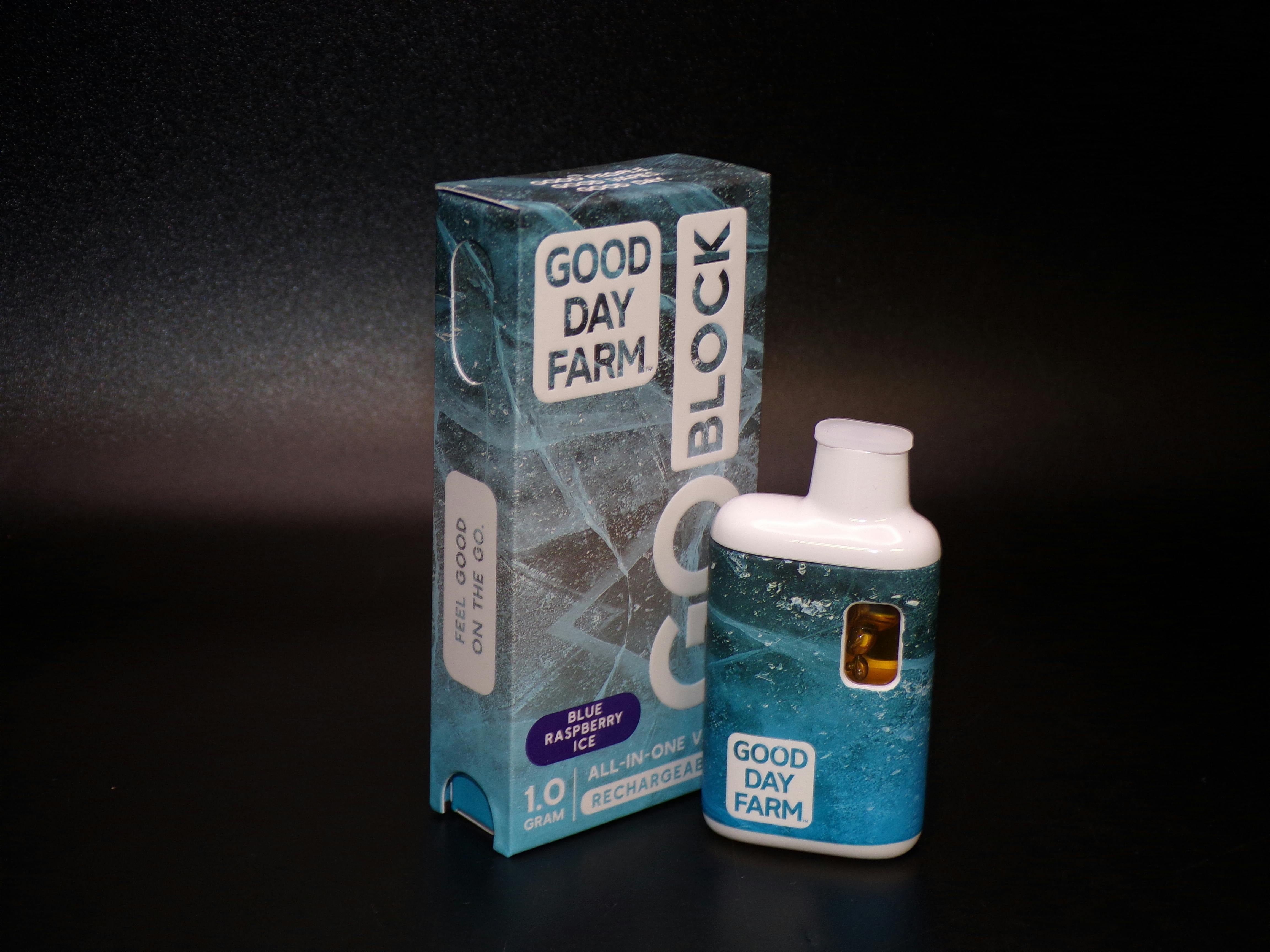 Good Day Farm - Blue Raspberry Ice "Go Block" Disposable Vape 1g