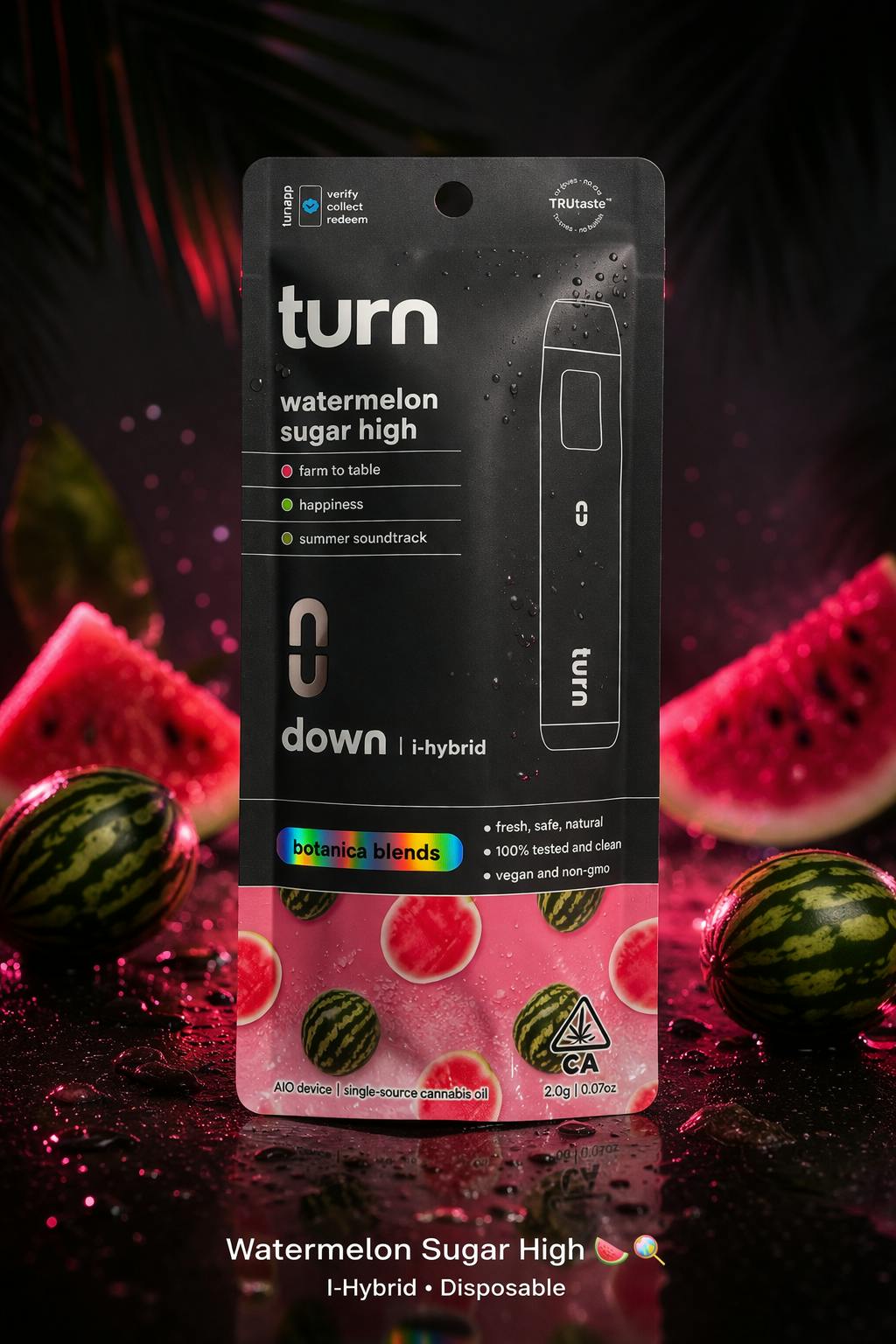 2.0g AIO | watermelon sugar high | botanica blends | down |