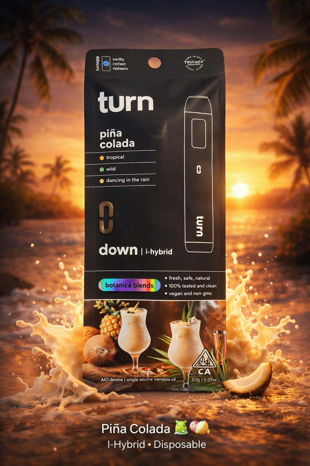 2.0g AIO | Piña Colada | botanica blends | down |