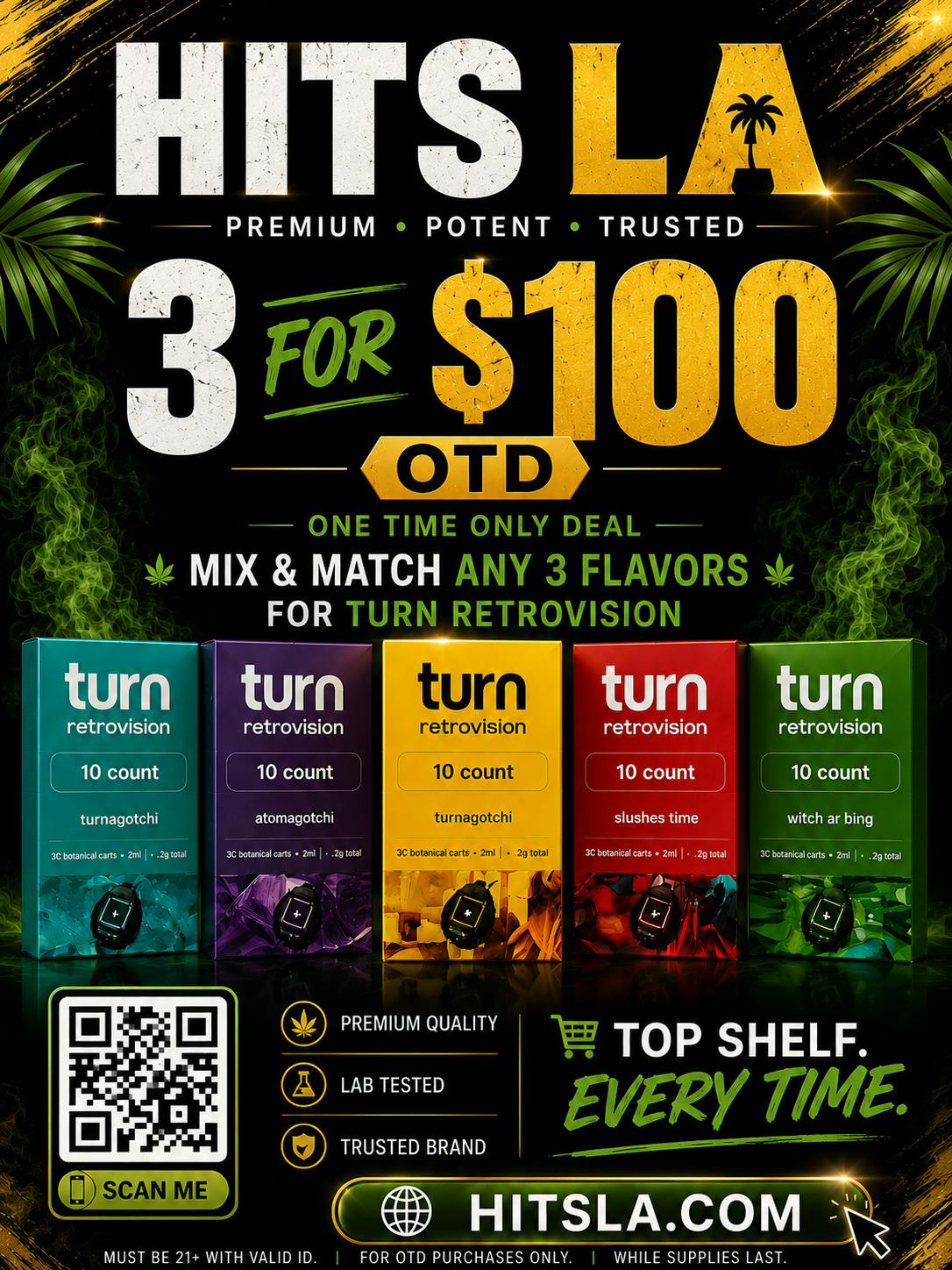 TURN RETROVISION SPECIAL- 3 FOR $100 OTD