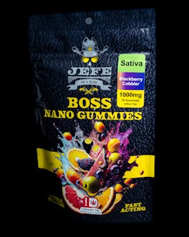 Jefe Boss Nano Gummies - Blackberry Cobbler - 1000mg Pack (10 x 100mg Gummies)