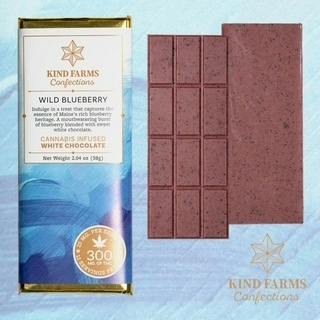 Kind Farms Confections | Edibles | 300mg Wild Blueberry White Chocolate Infused Bar cannabis product