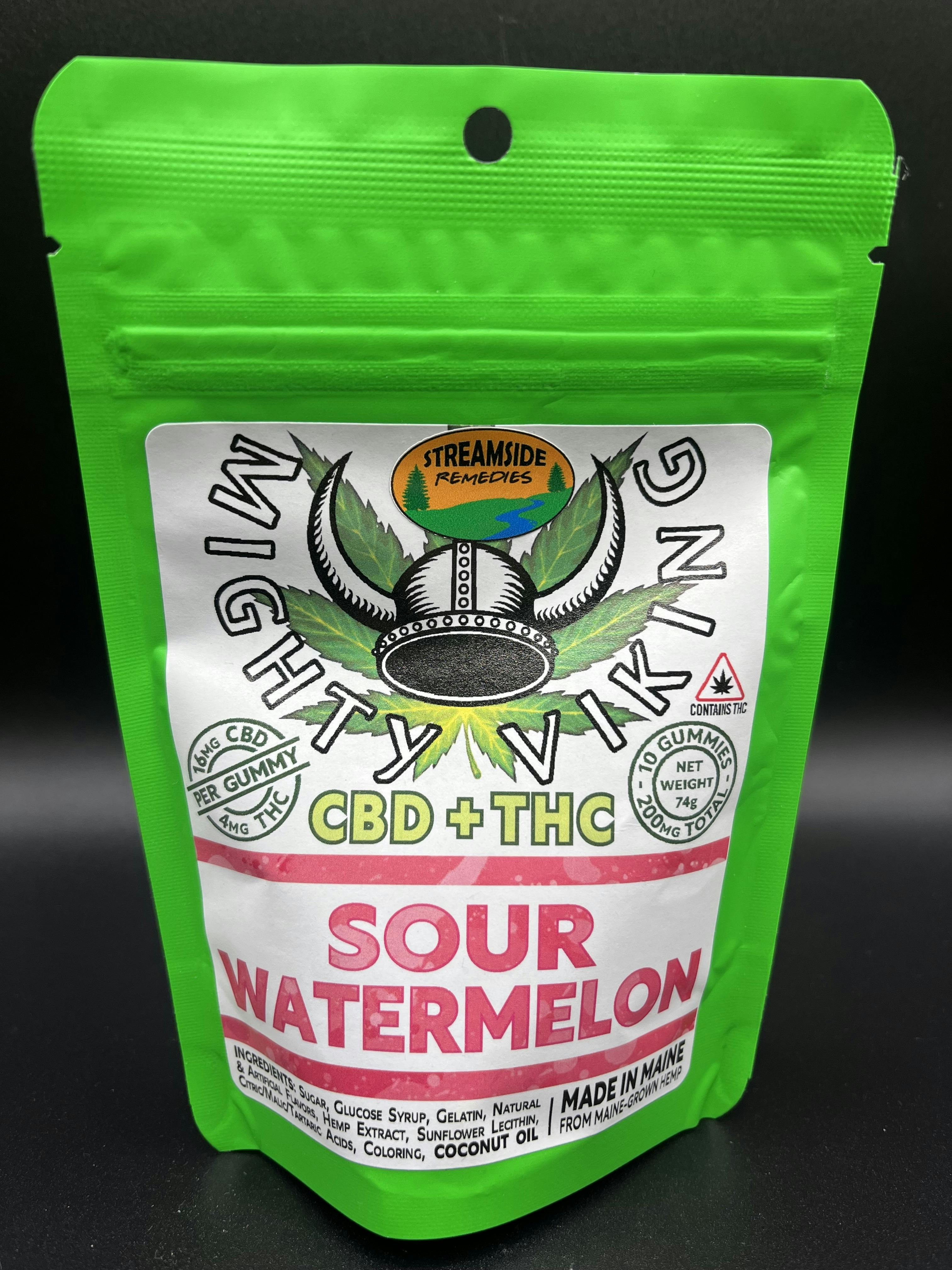 Mighty Viking | 20mg THC:CBD Gummies | Sour Watermelon