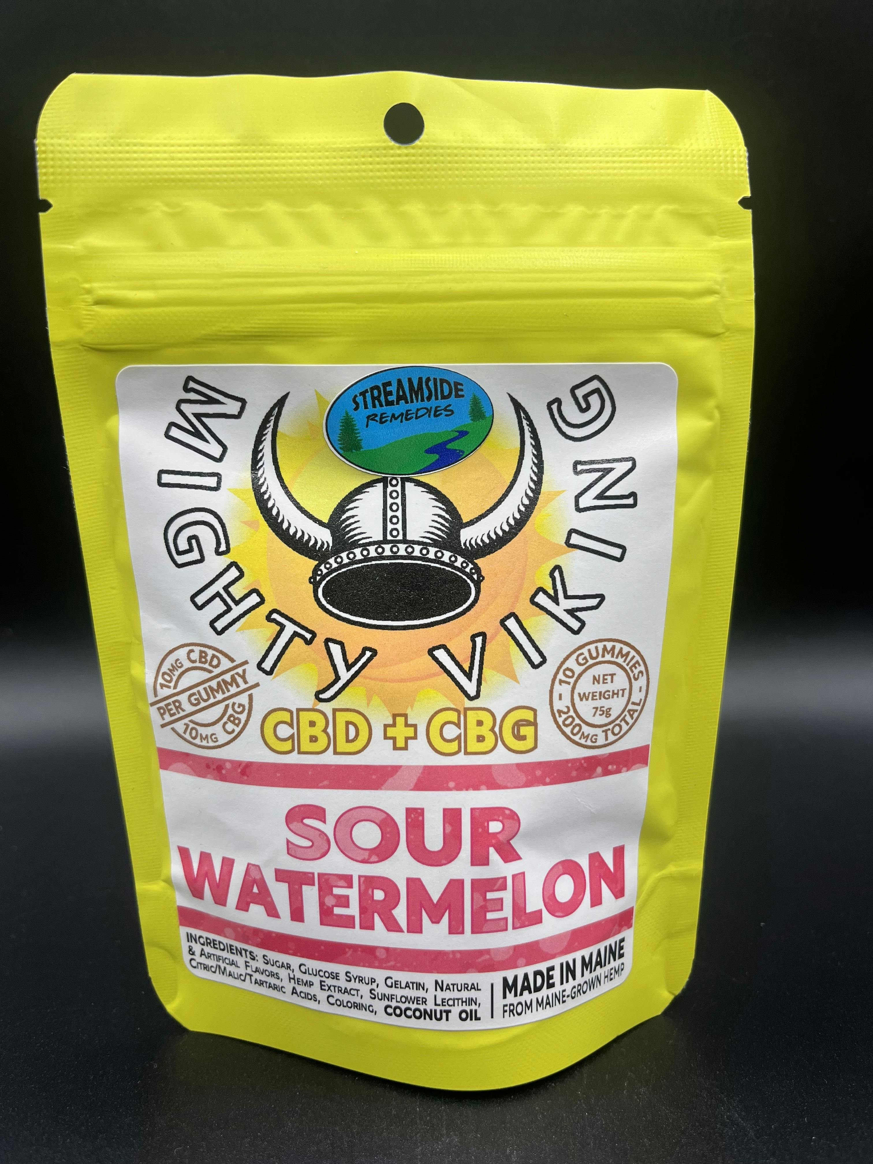 Mighty Viking | CBD:CBG Daytime 20mg Gummies | Sour Watermelon