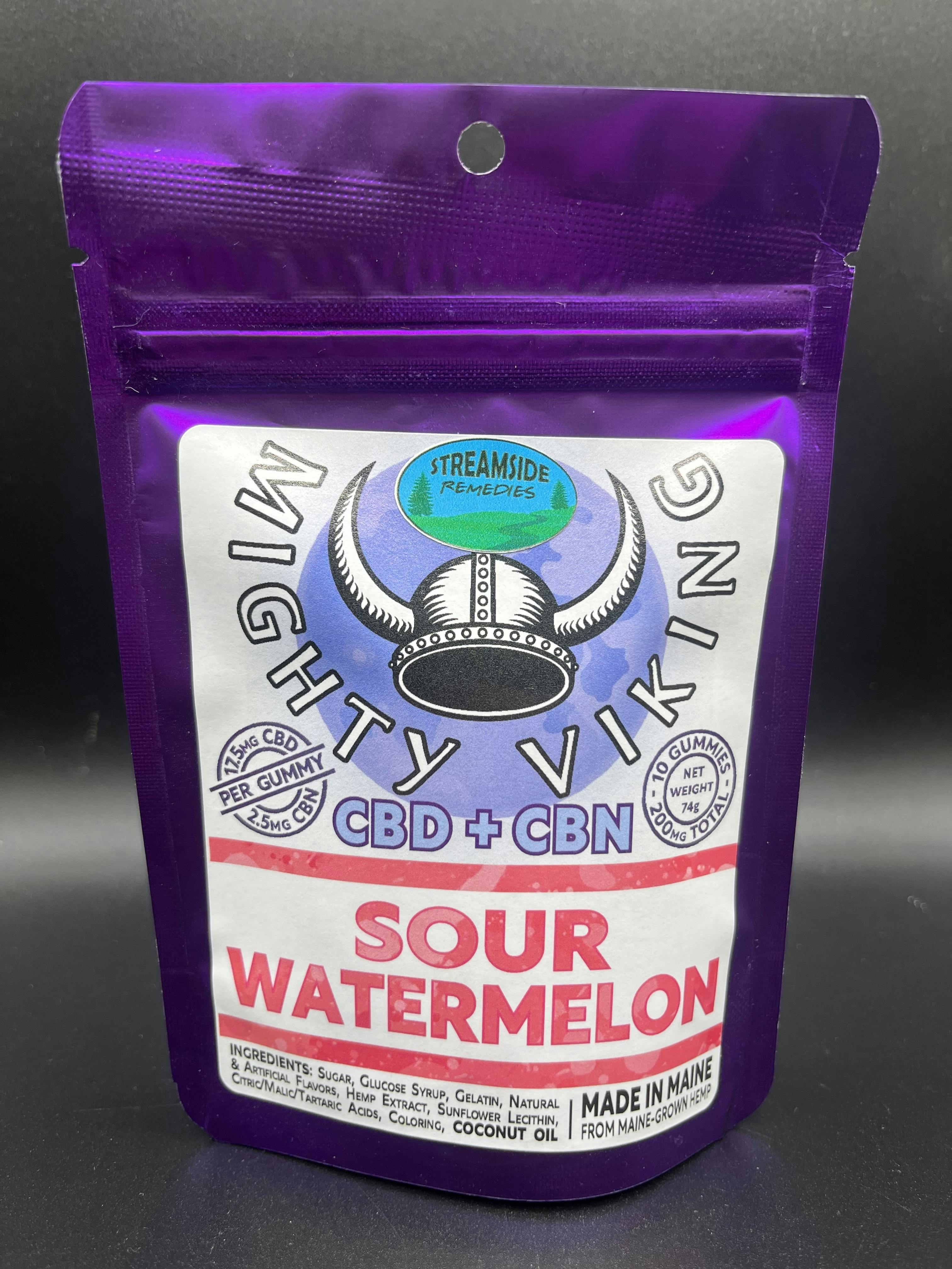 Mighty Viking | CBD:CBN Nighttime 20mg Gummies | Sour Watermelon