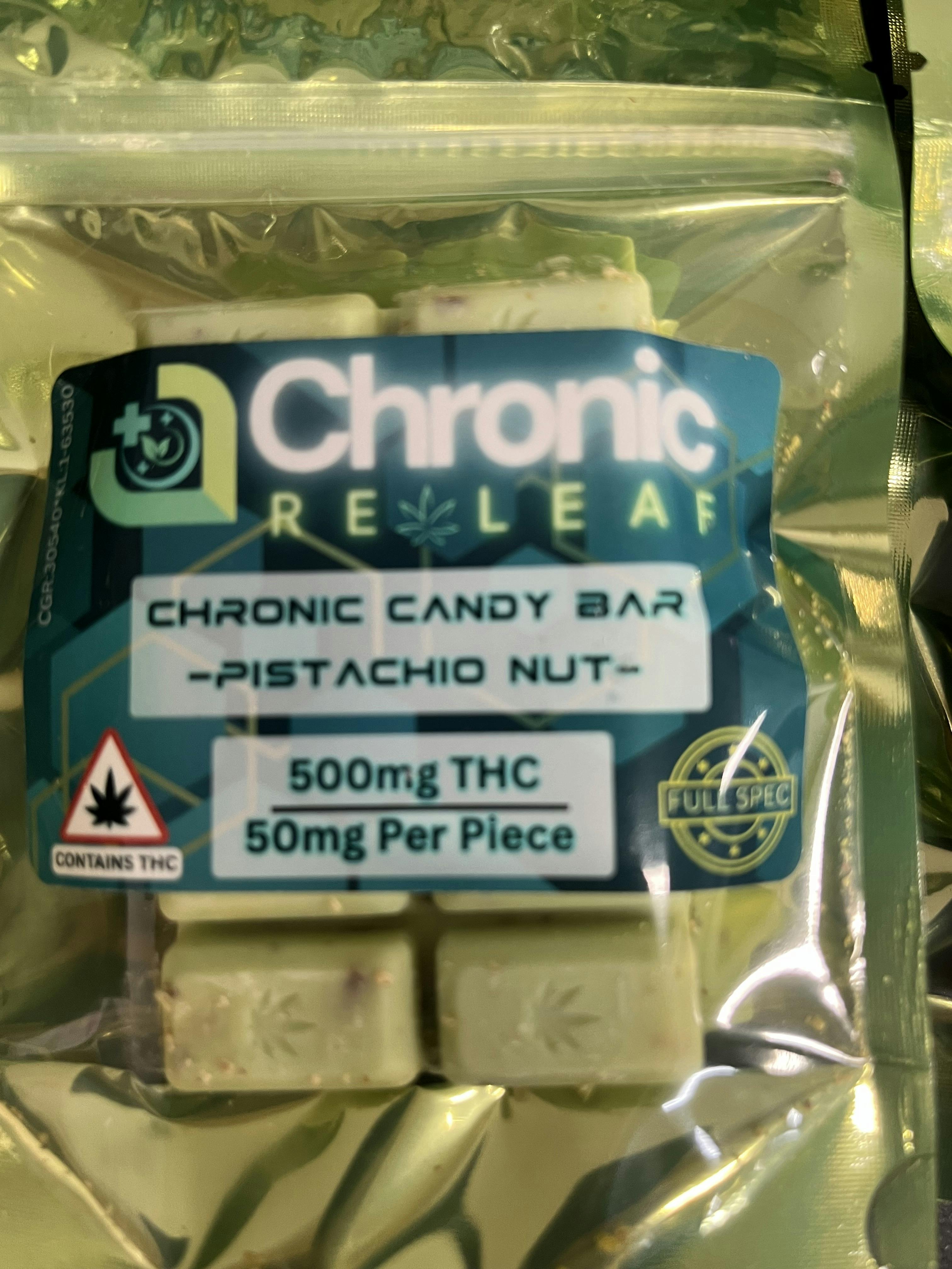 Chronic Releaf | 500mg Candy Bar | Pistachio Nut cannabis product