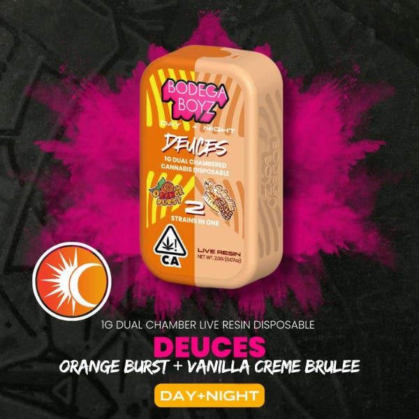 1 gram Deuces Orange Burst and Vanilla Crème Brûlée Live Resin Vape: CA