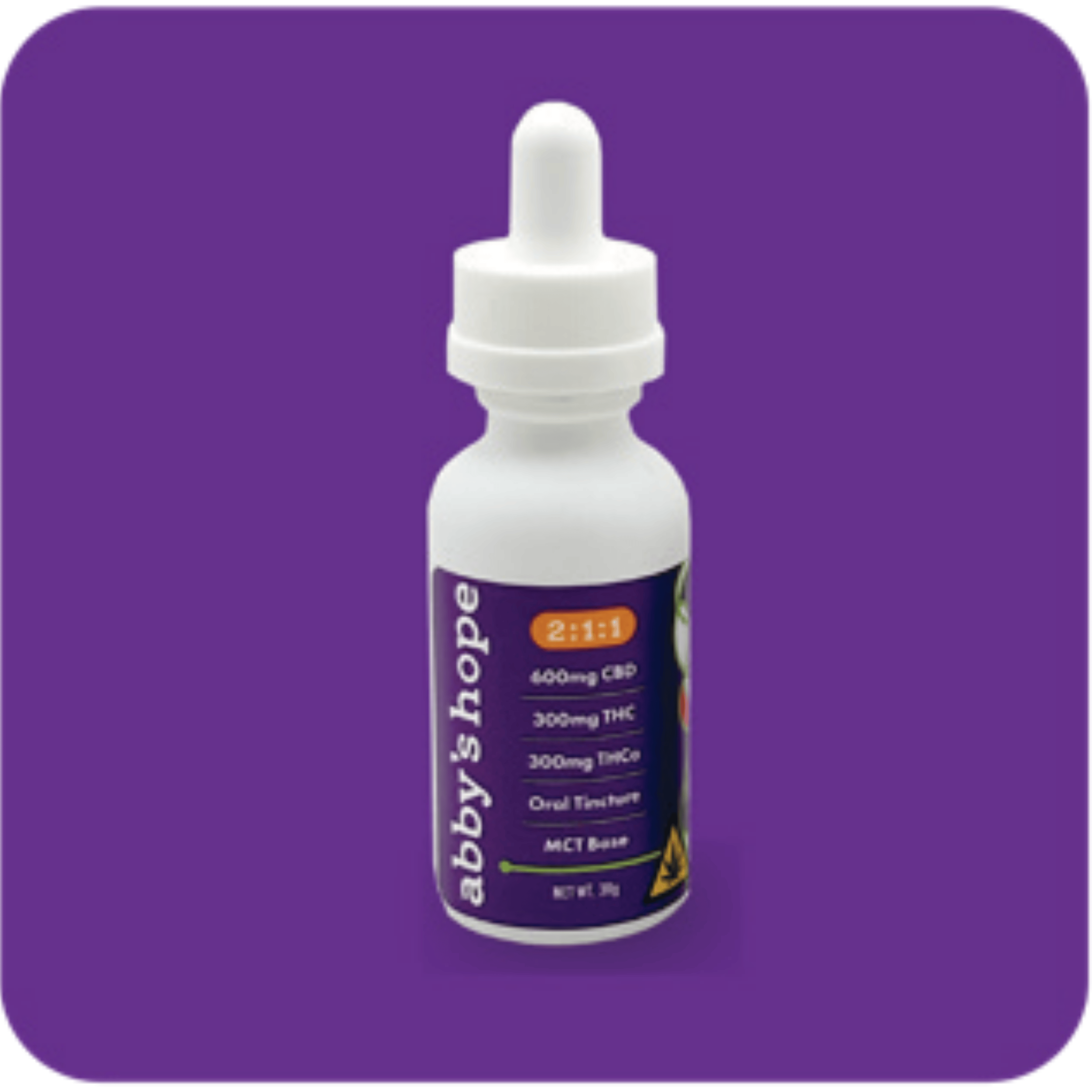 Tincture Abby's Hope 1:1:2 (300mg THC/300mg THCa/600mg CBD)