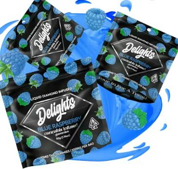 BLUE RASPBERY | LIQUID DIAMOND INFUSED GUMMIES | 100MG | DELIGHTS